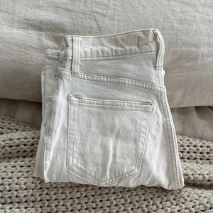 Abercrombie the 90s straight ultra high rise in cream, size 24/00